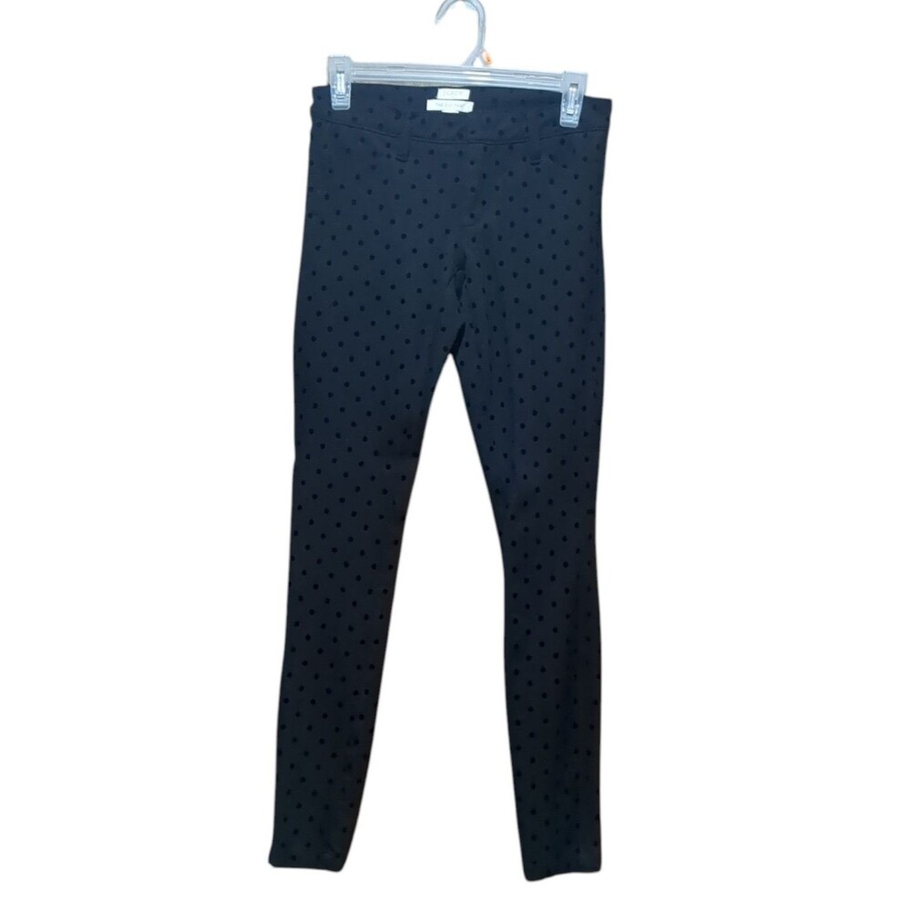 J Crew The Gigi Pant Size 00 Black Polka Dot Print Stretchy Dress Pants